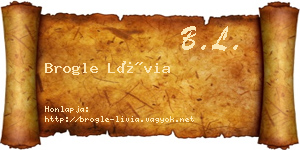 Brogle Lívia névjegykártya